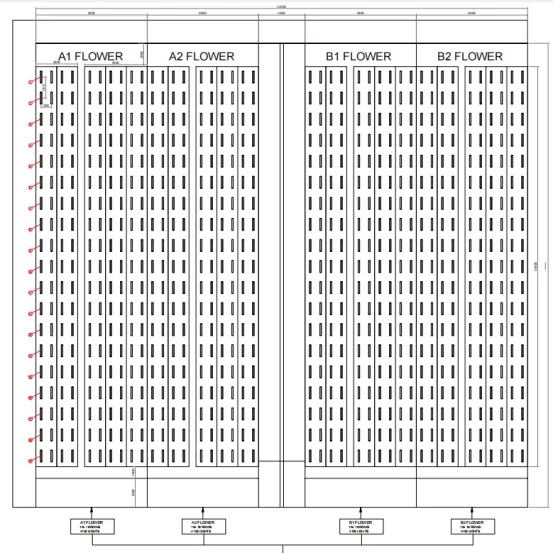 500W lamp layout